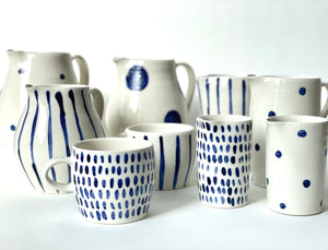 Porcelain stripe pitcher