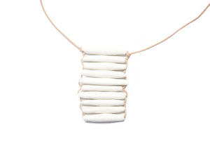Woven necklace long white