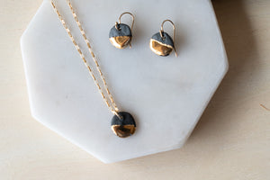 Earrings Black Discs
