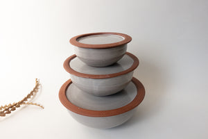 Stoneware storage bowls