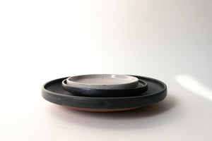 Stoneware shallow serving bowl