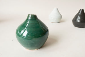 Stoneware Green Bud Vase