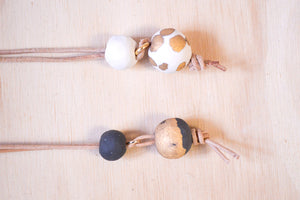 Woven necklace short white